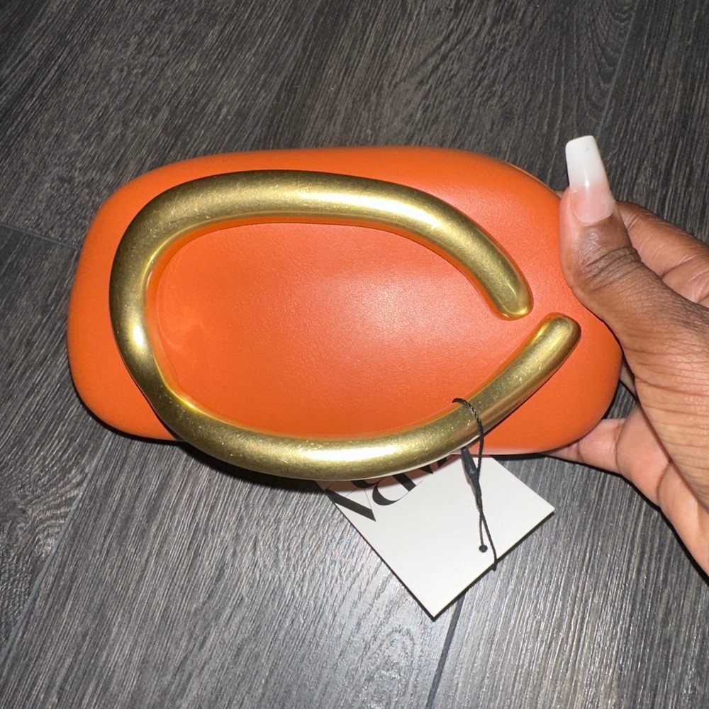 Zara Orange Gold Brassel Clutch - Picture 14 of 14